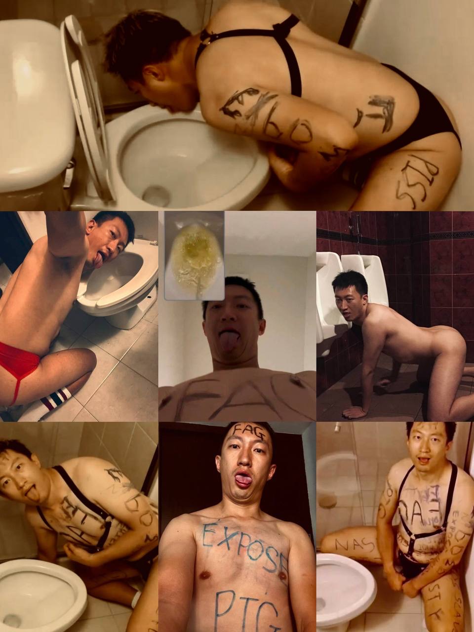 Permanently Exposed Asian Fagslave